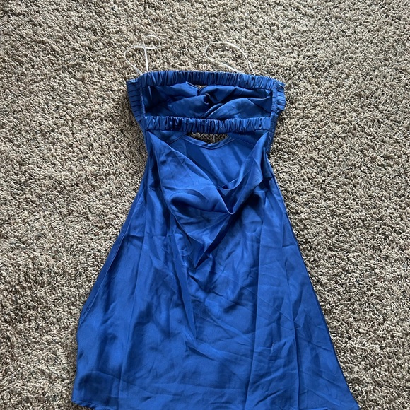 Princess Polly Blue Strapless Tie Front Dress - Picture 2 of 2